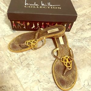 Golden snake sandals